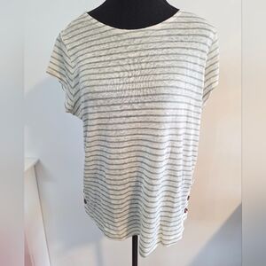 Joie NWT linen boxy striped Tshirt Sz S (oversized)